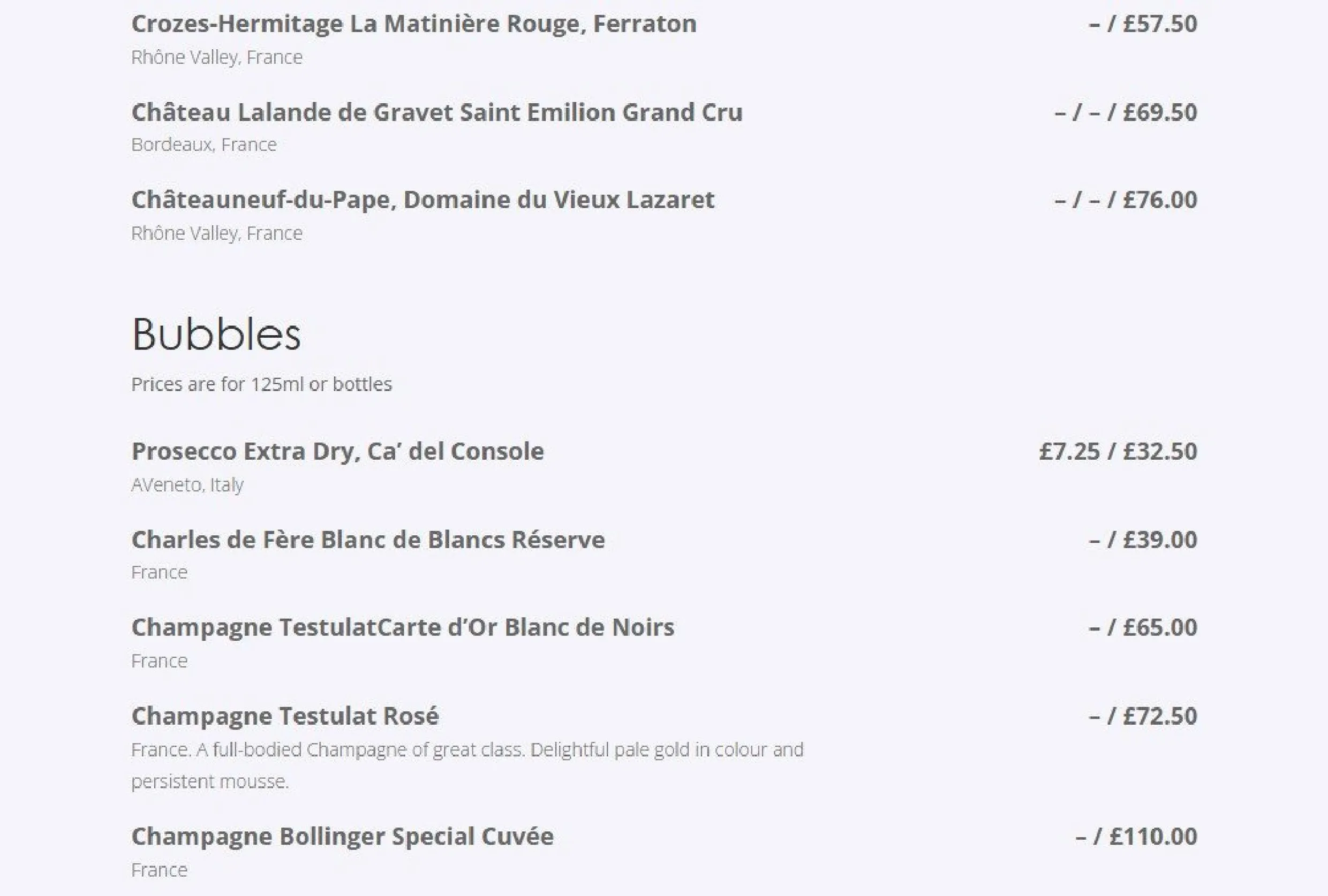 Le Sacre Coeur menu, page 9