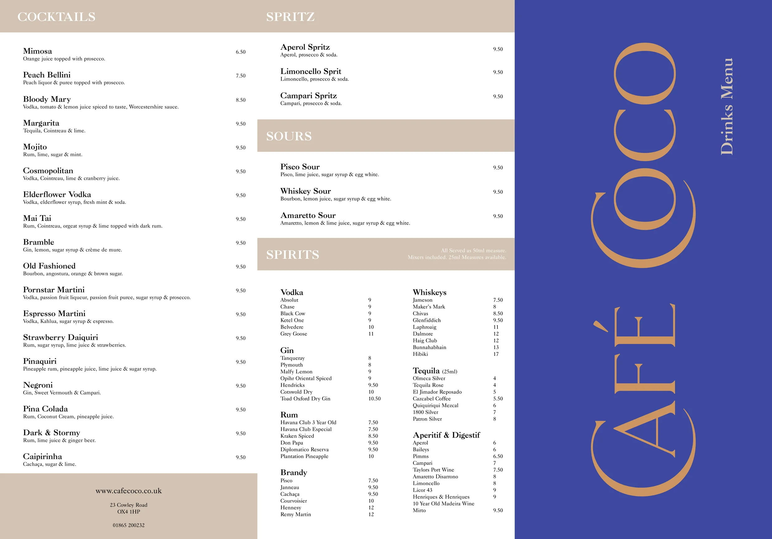 Cafe Coco menu, page 3