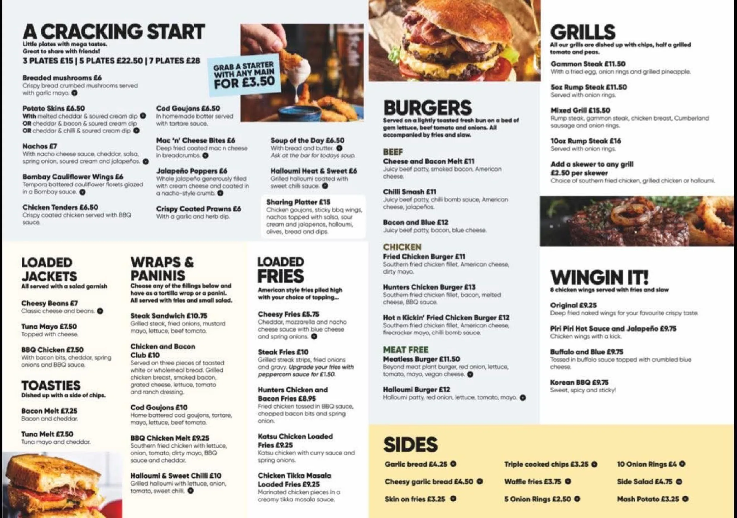 The Lawnswood menu, page 1