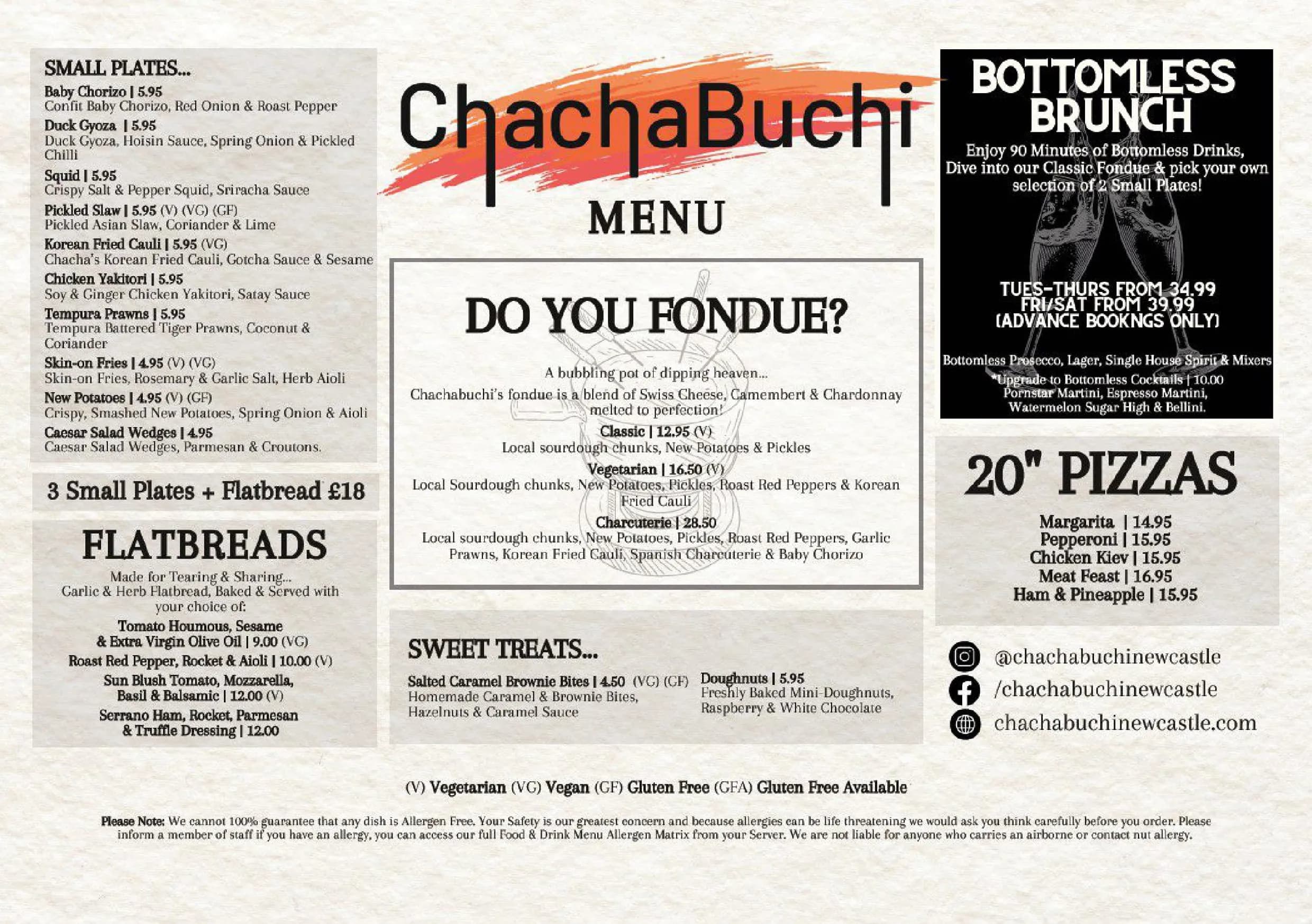 ChachaBuchi menu, page 1