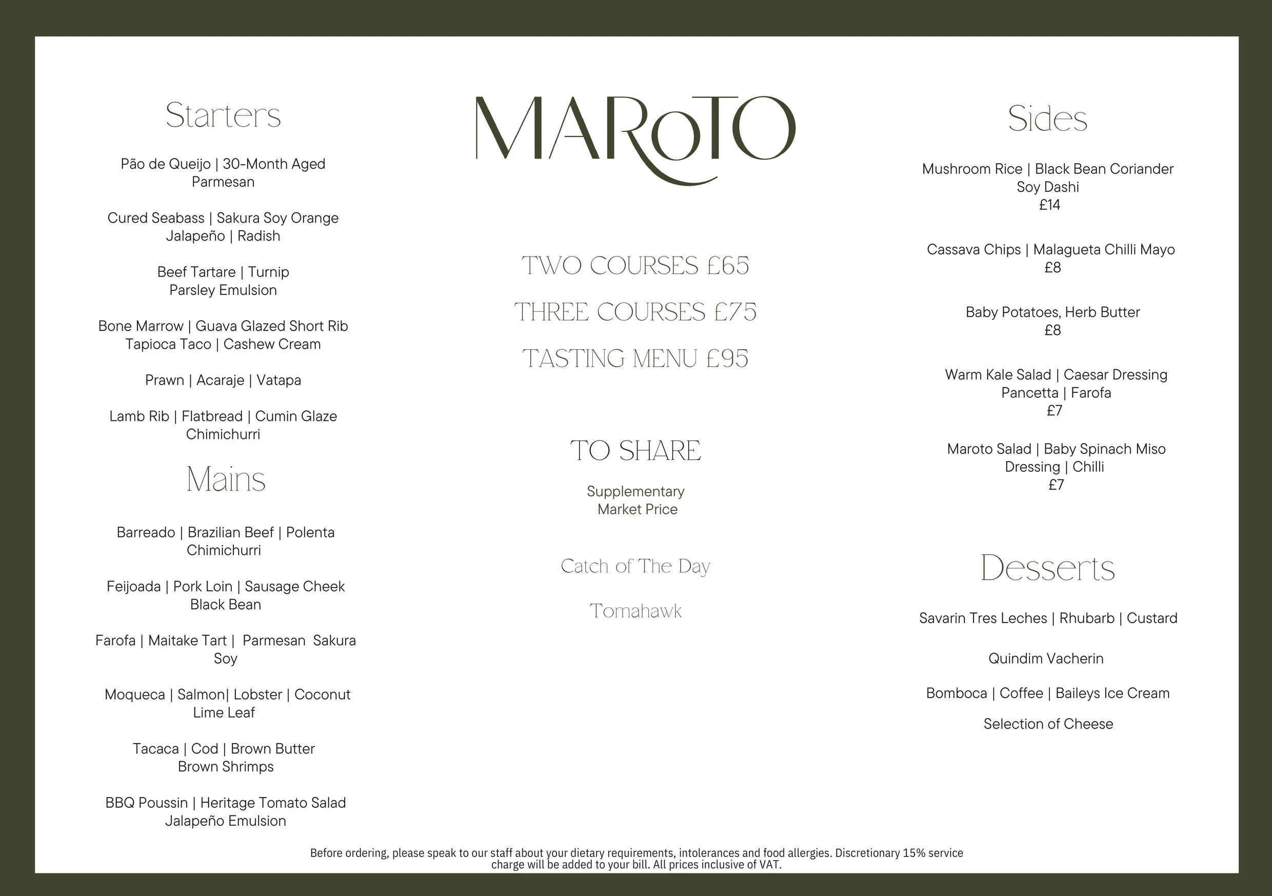 Maroto menu, page 3