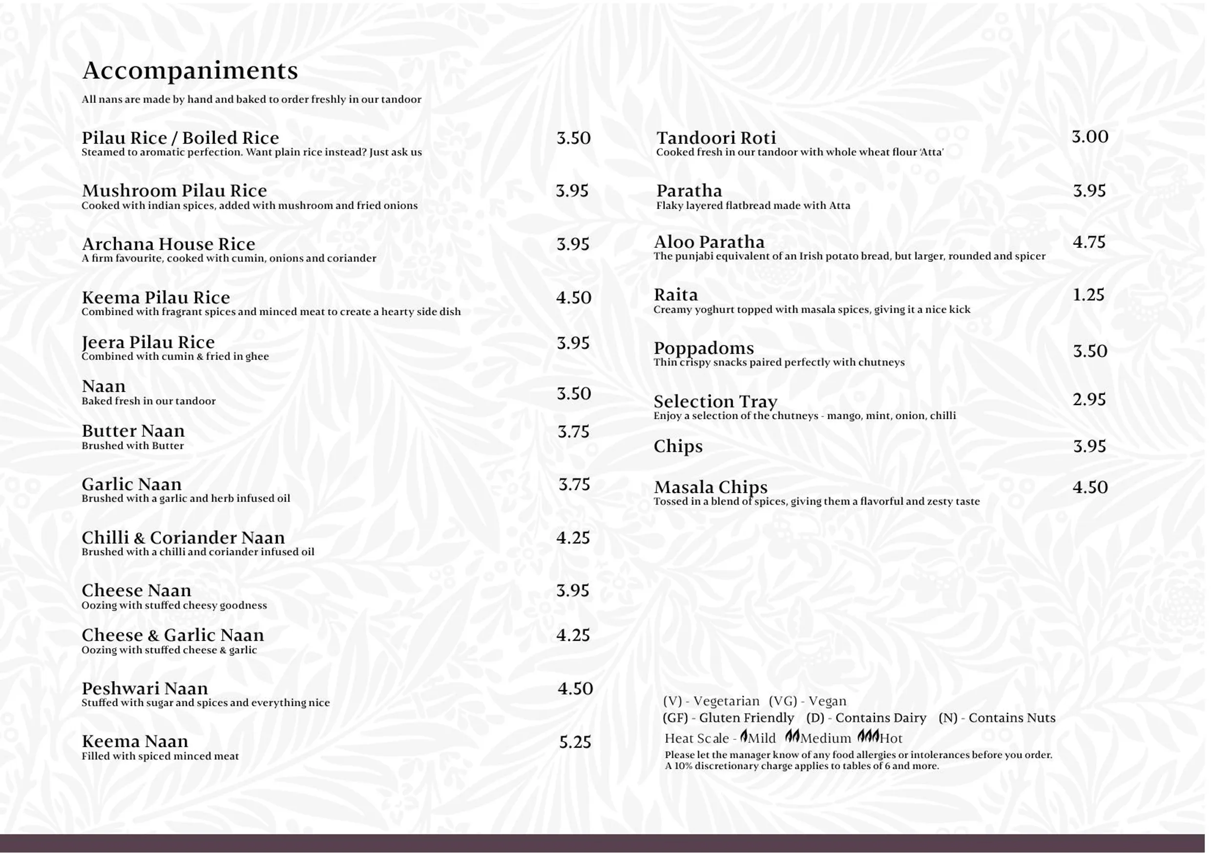 Archana menu, page 9