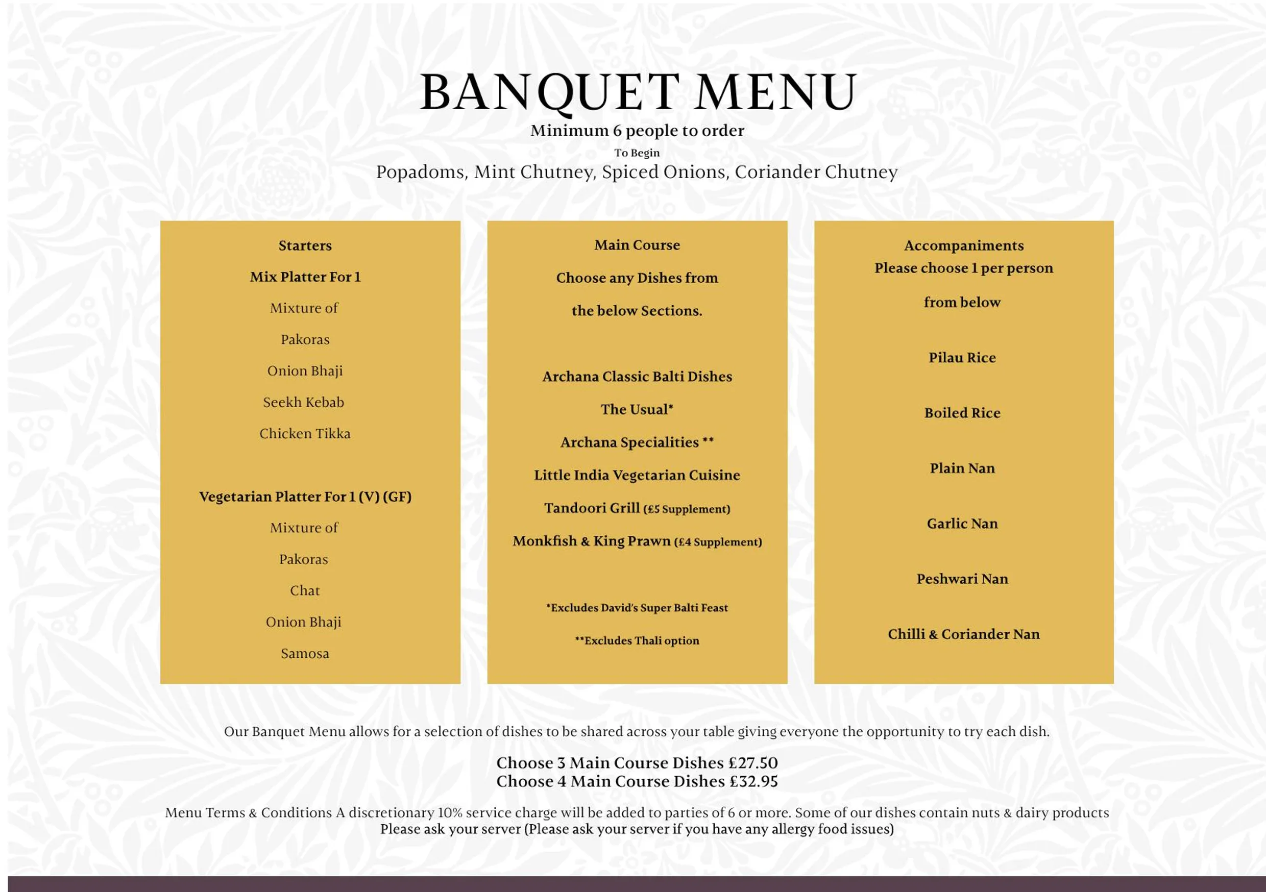 Archana menu, page 11