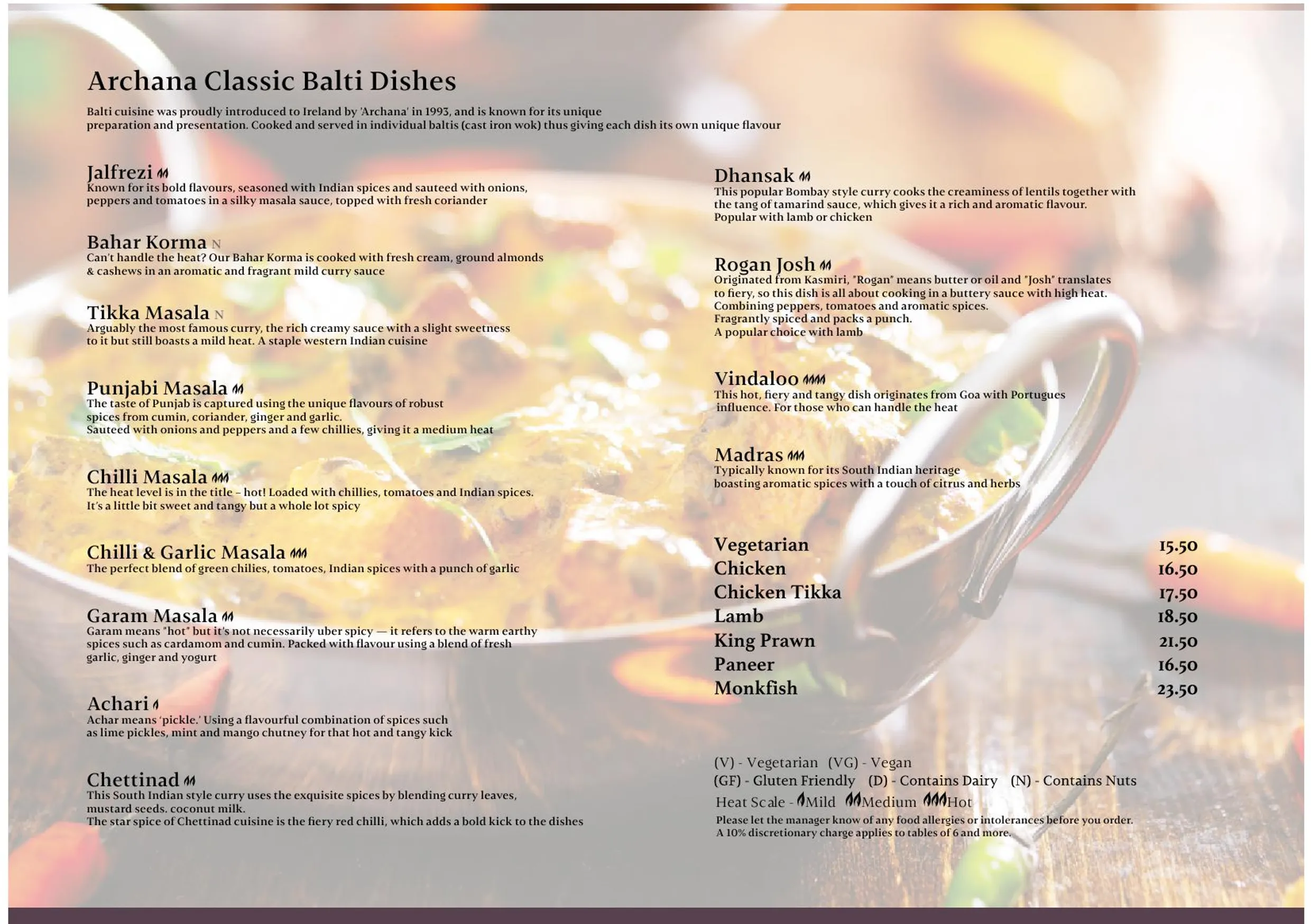 Archana menu, page 6