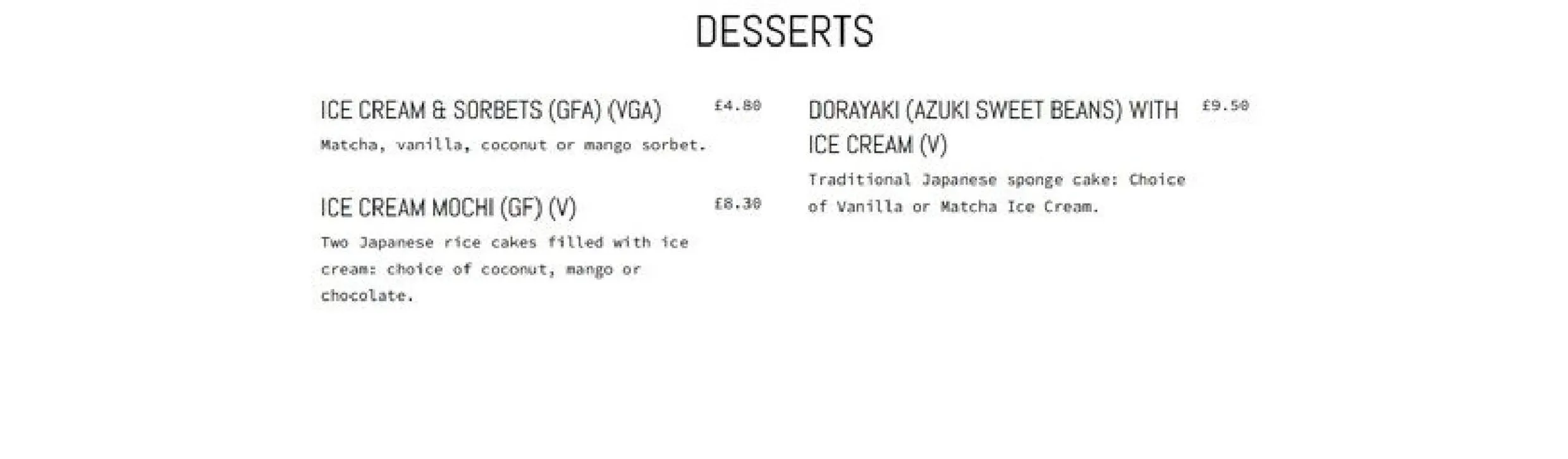 Harajuku Kitchen menu, page 9