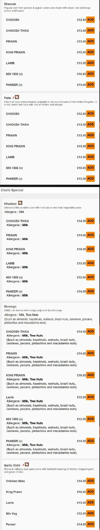 Coronation Curry House menu, page 4