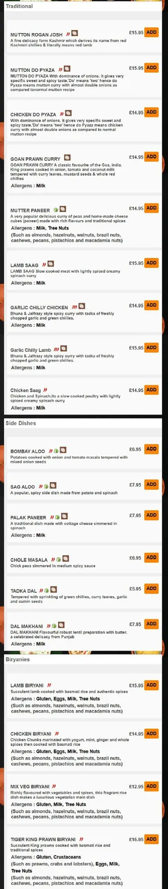 Coronation Curry House menu, page 5