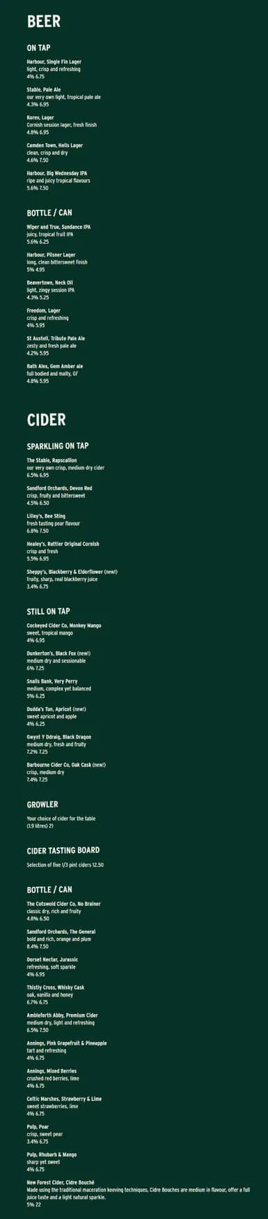 The Stable menu, page 4