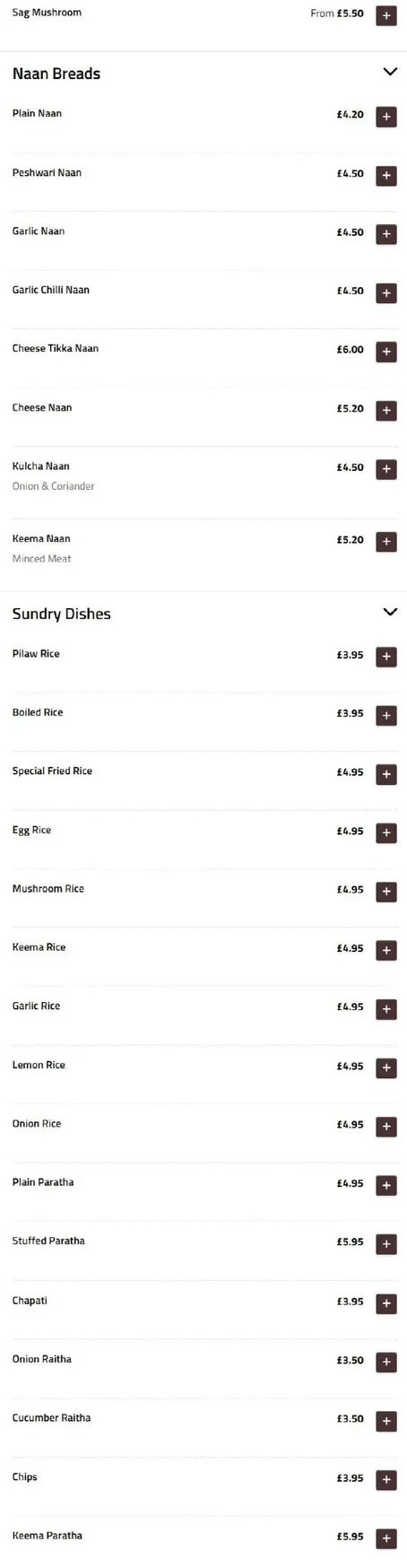 Zeera Bangladeshi Restaurant menu, page 9