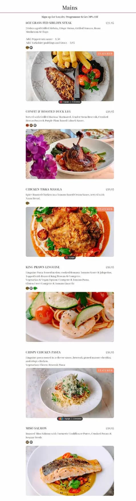 Fléur menu, page 4