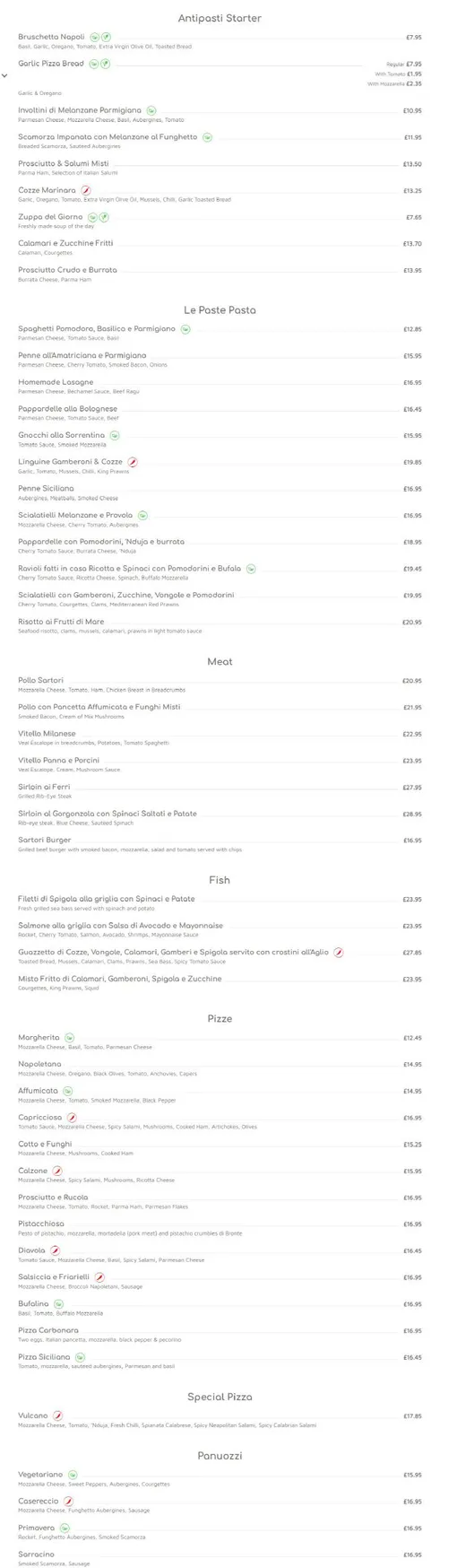 Sartori menu, page 3