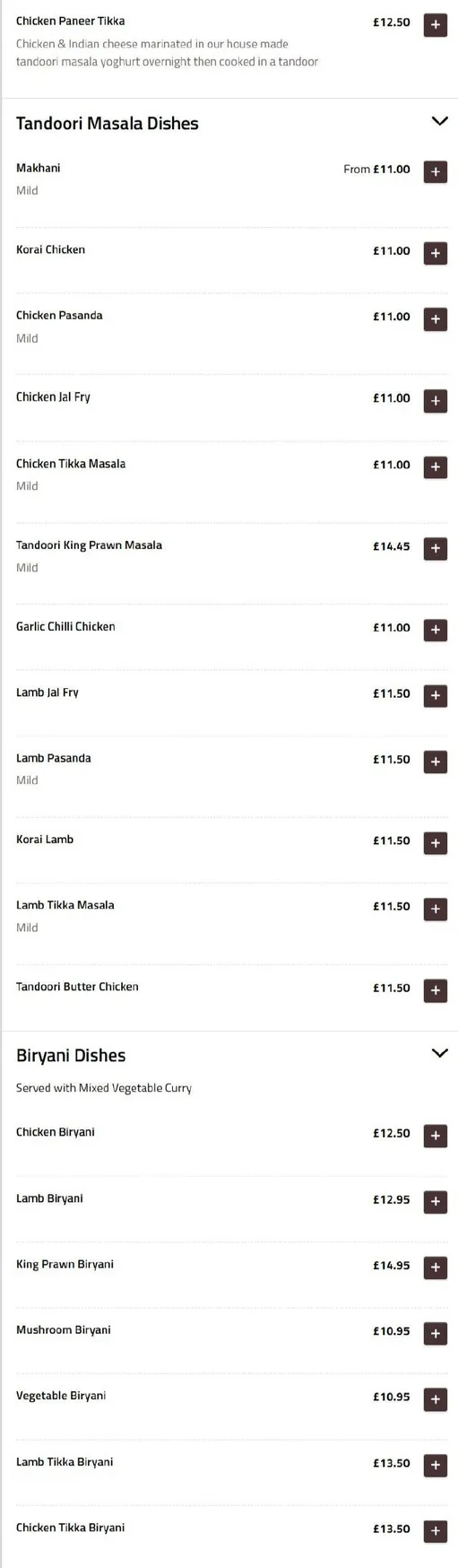 Zeera Bangladeshi Restaurant menu, page 6
