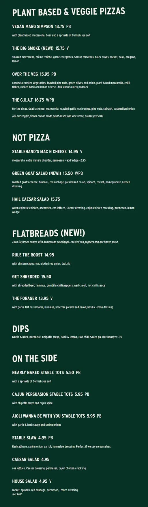 The Stable menu, page 2
