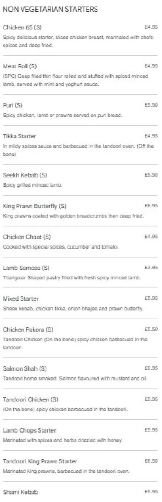 Andaaz menu, page 2