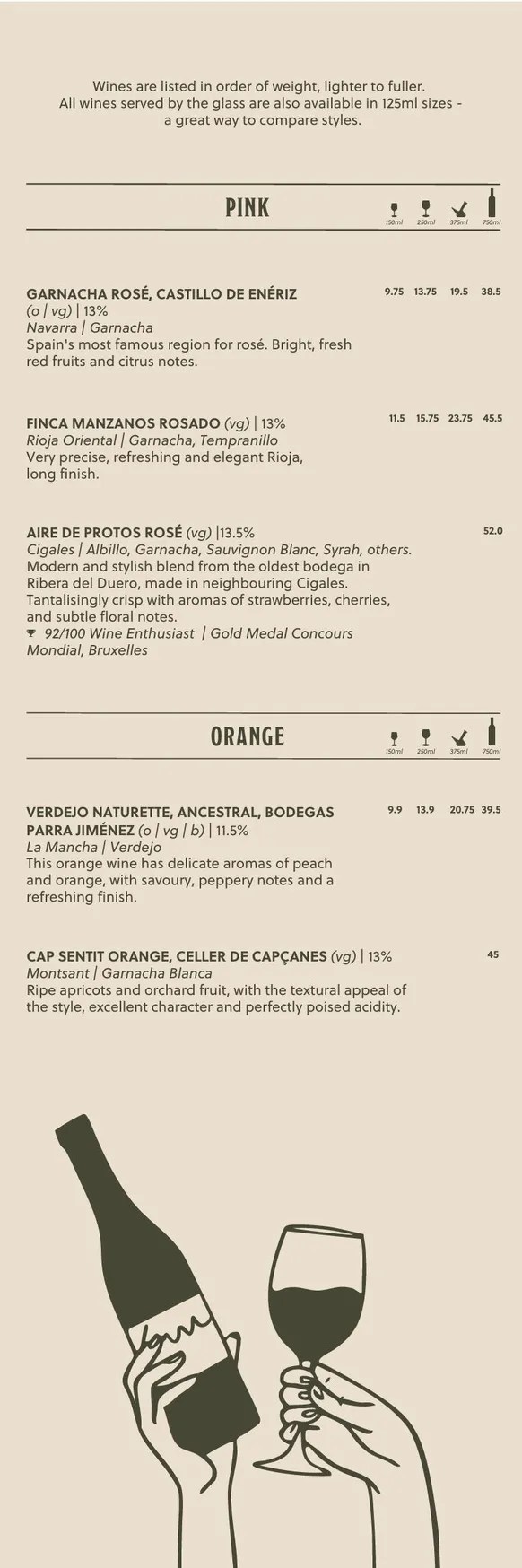 Camino menu, page 10