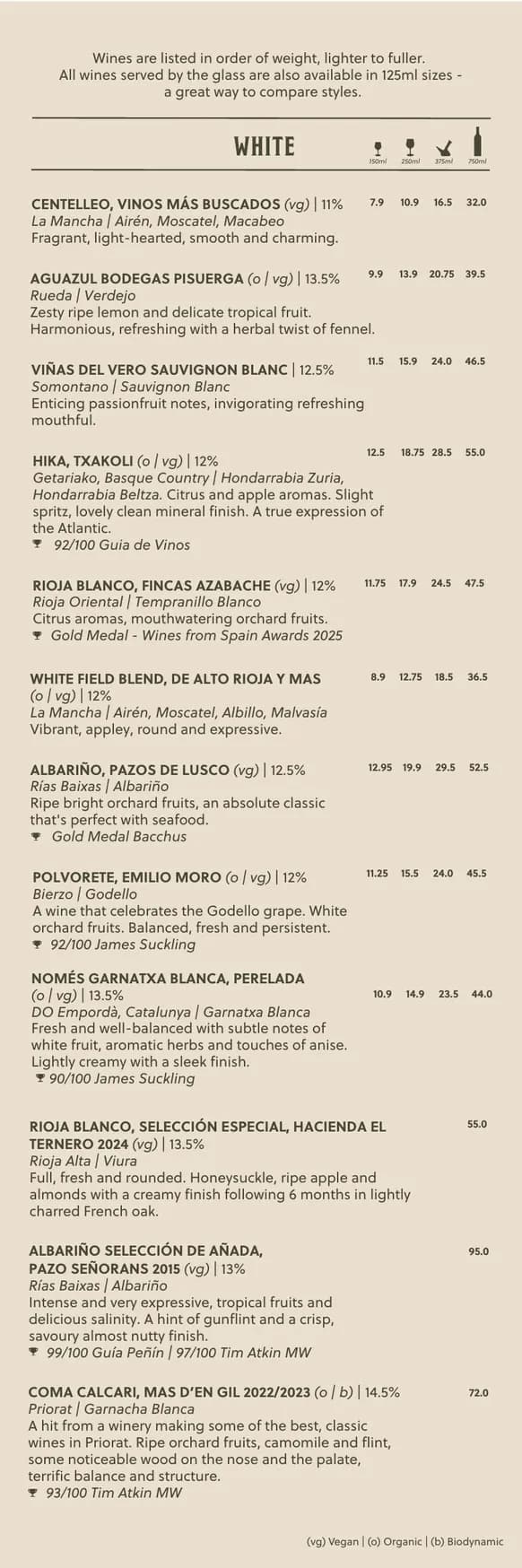 Camino menu, page 7