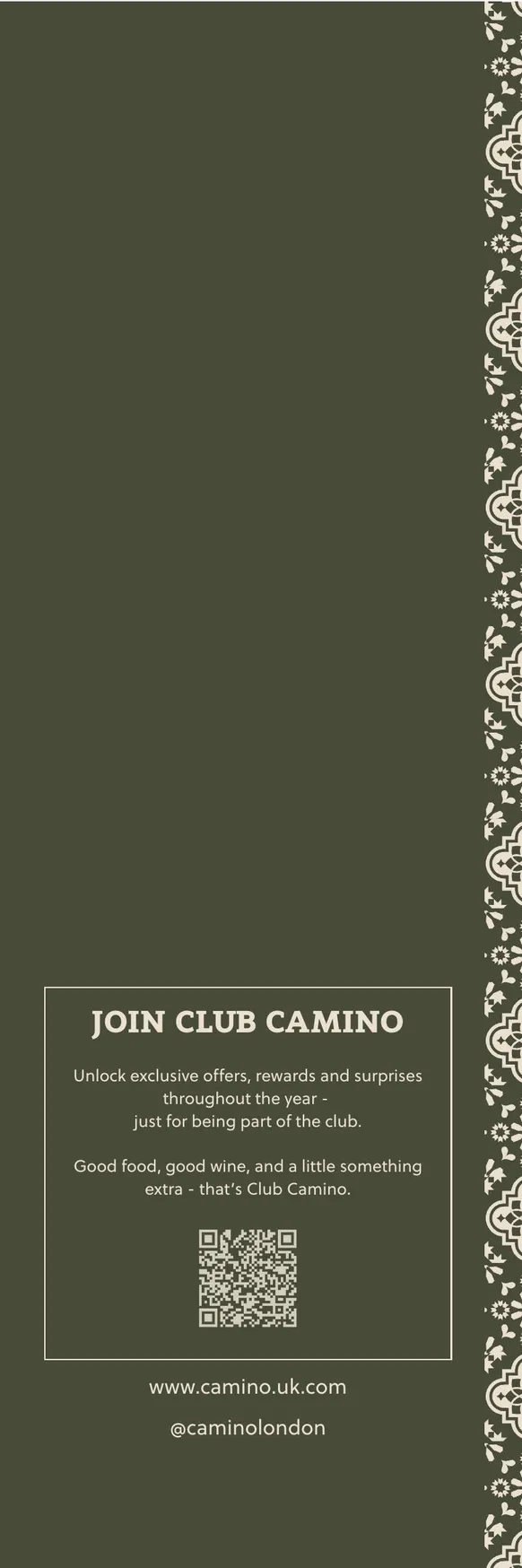 Camino menu, page 14