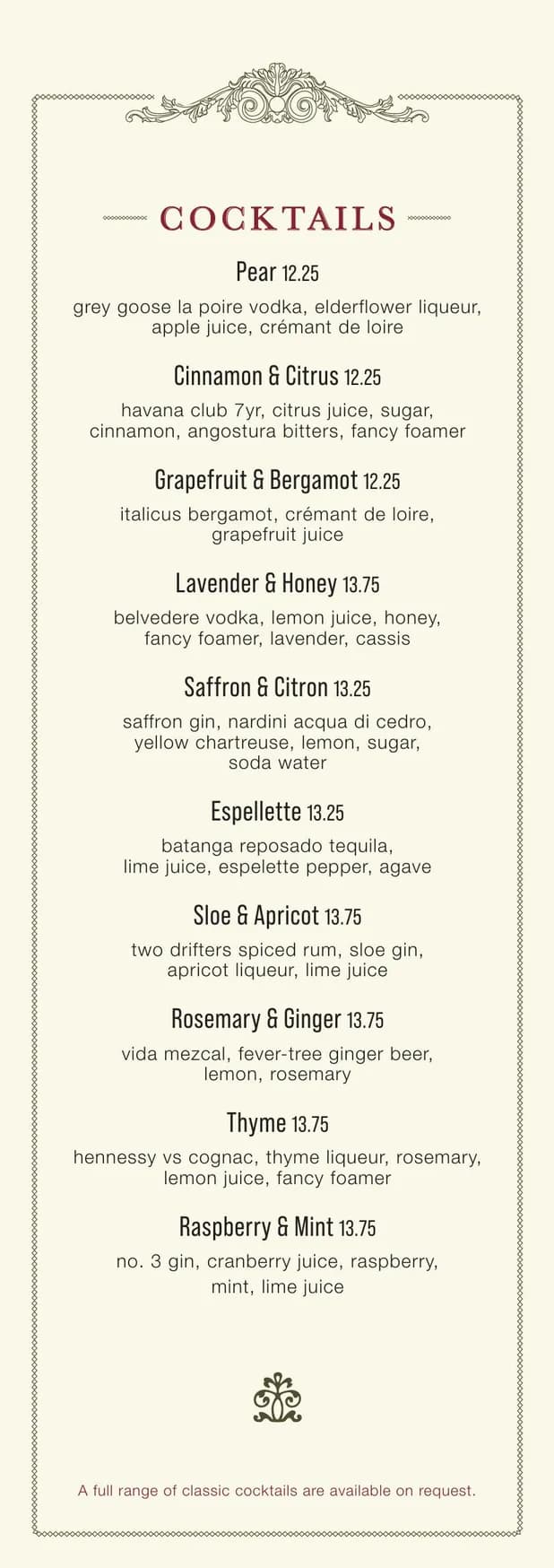 Bellanger menu, page 2