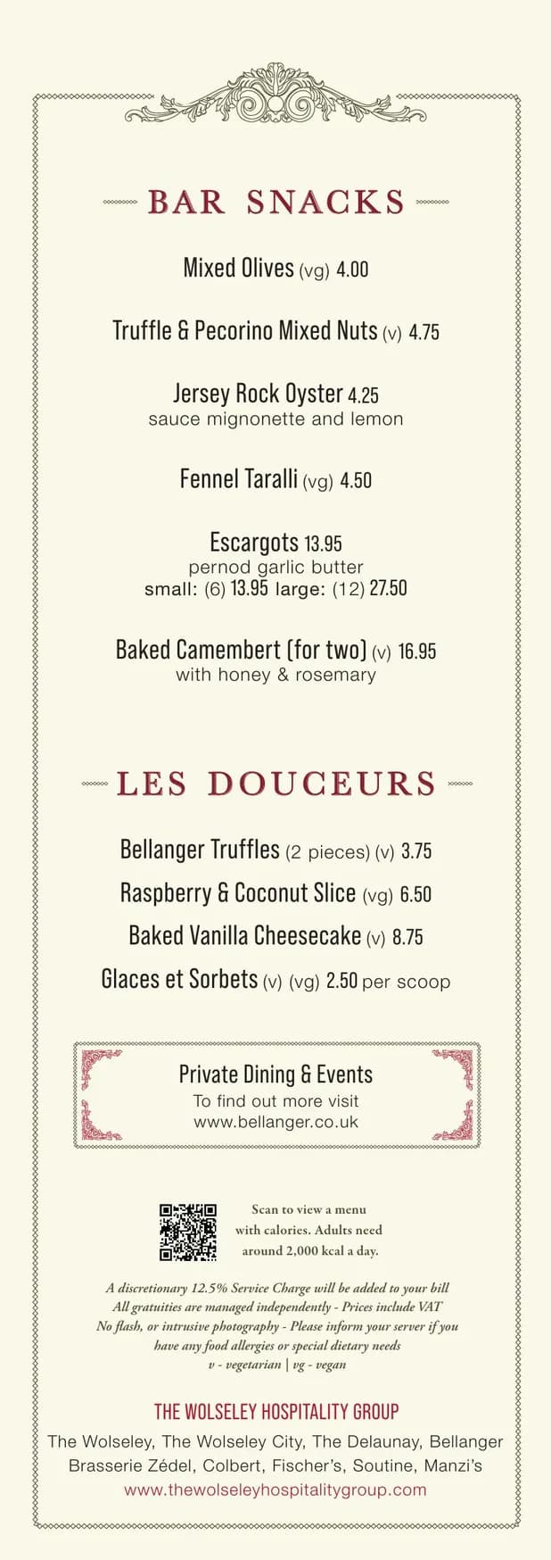 Bellanger menu, page 8