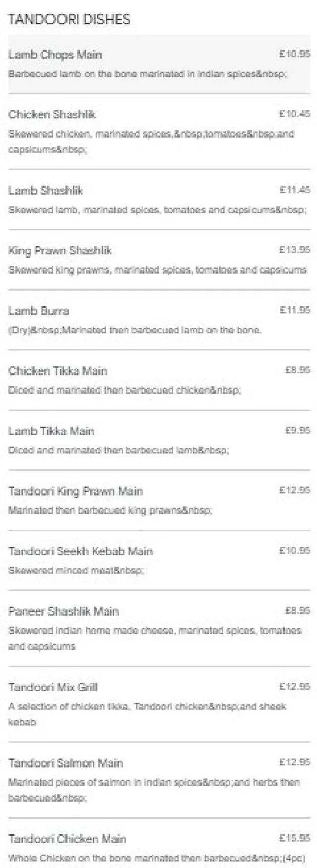 Andaaz menu, page 4