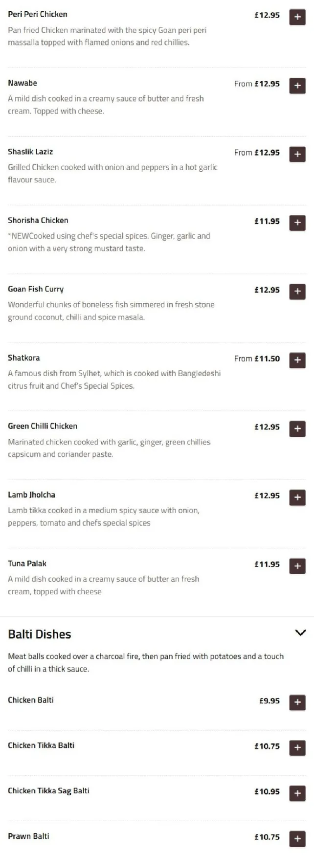 Zeera Bangladeshi Restaurant menu, page 3