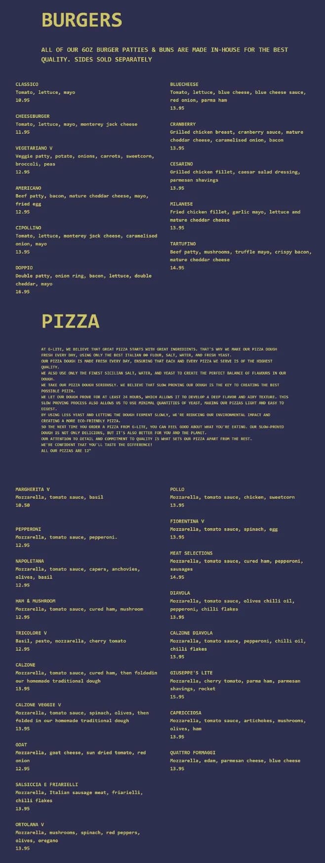 G-Lite menu, page 1