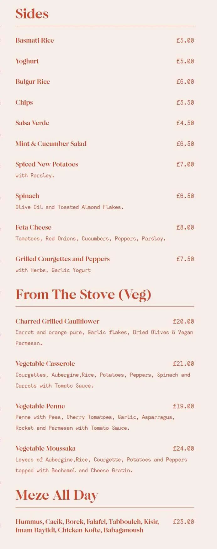 HAZ Finsbury Square menu, page 2
