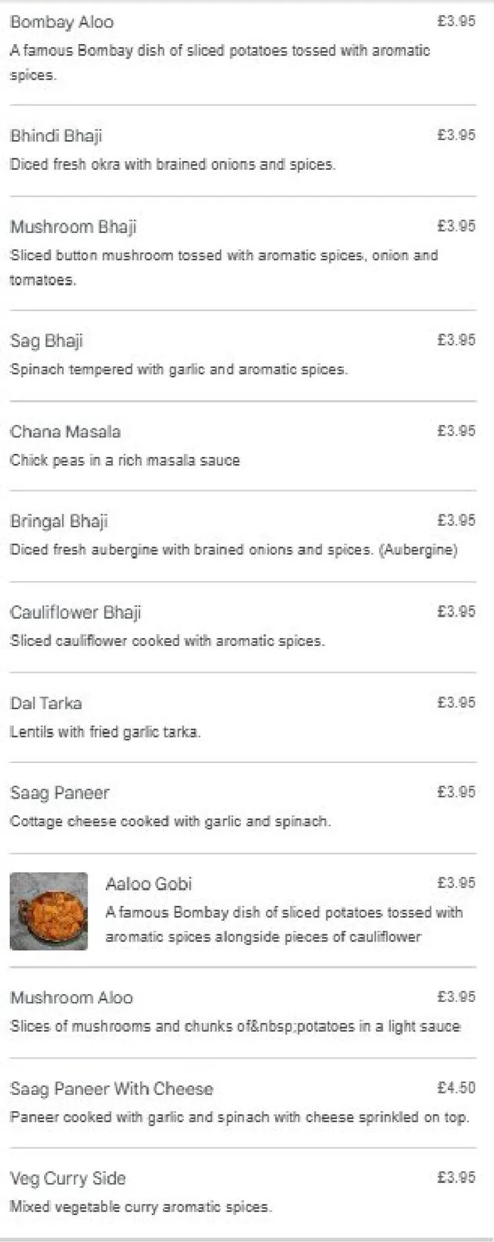 Andaaz menu, page 9