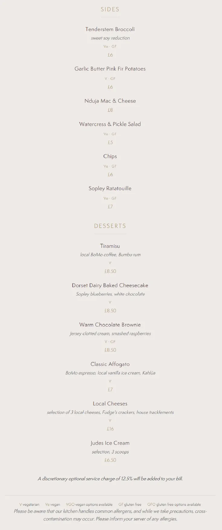 Eighteen menu, page 3