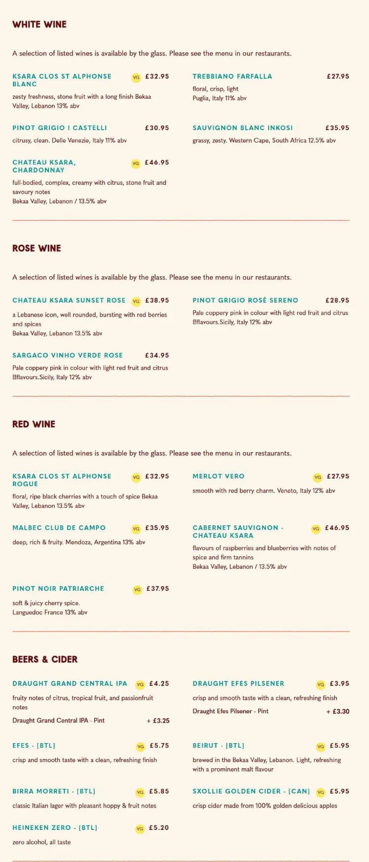 Comptoir Libanais menu, page 4