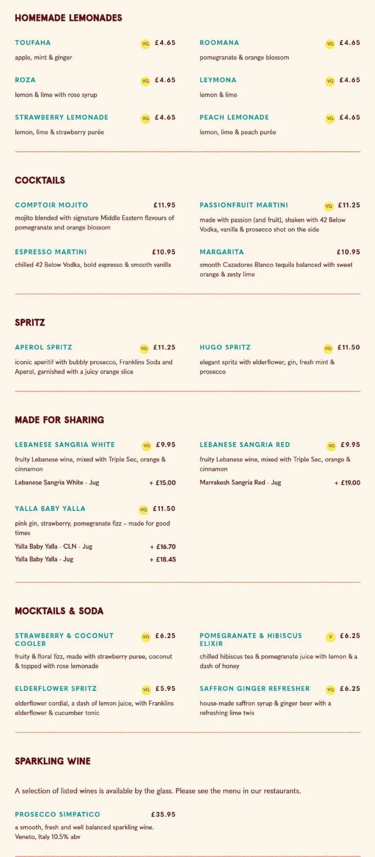 Comptoir Libanais menu, page 3