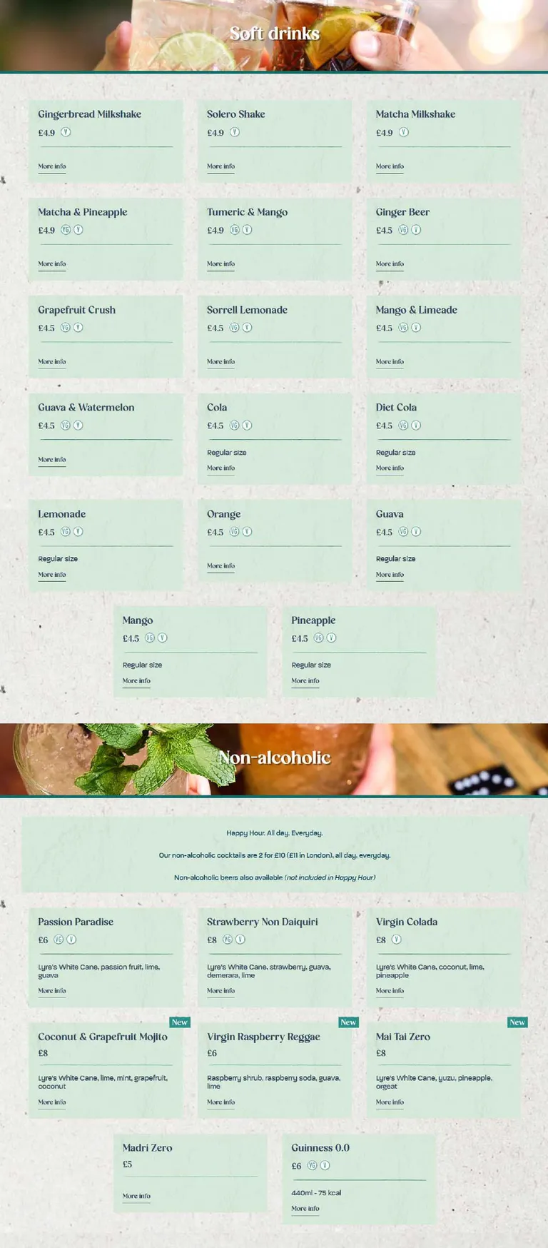 Turtle Bay menu, page 7