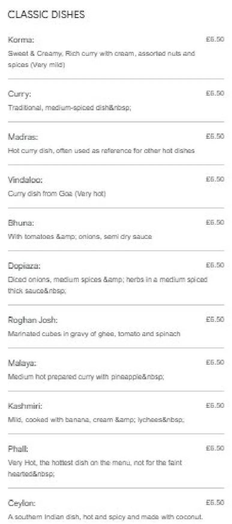 Andaaz menu, page 6