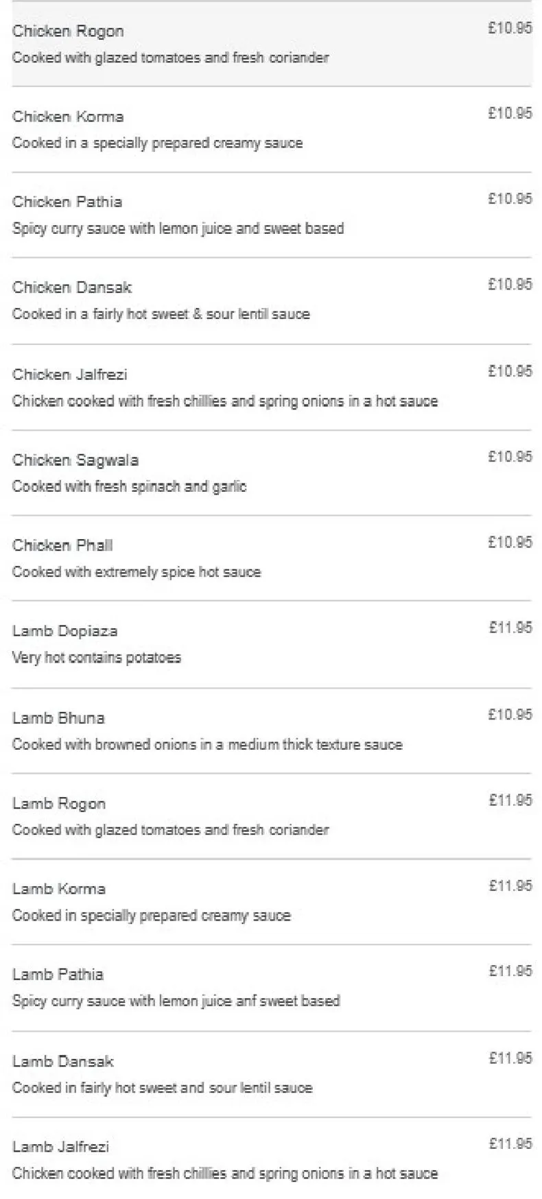 Shah Tandoori menu, page 9