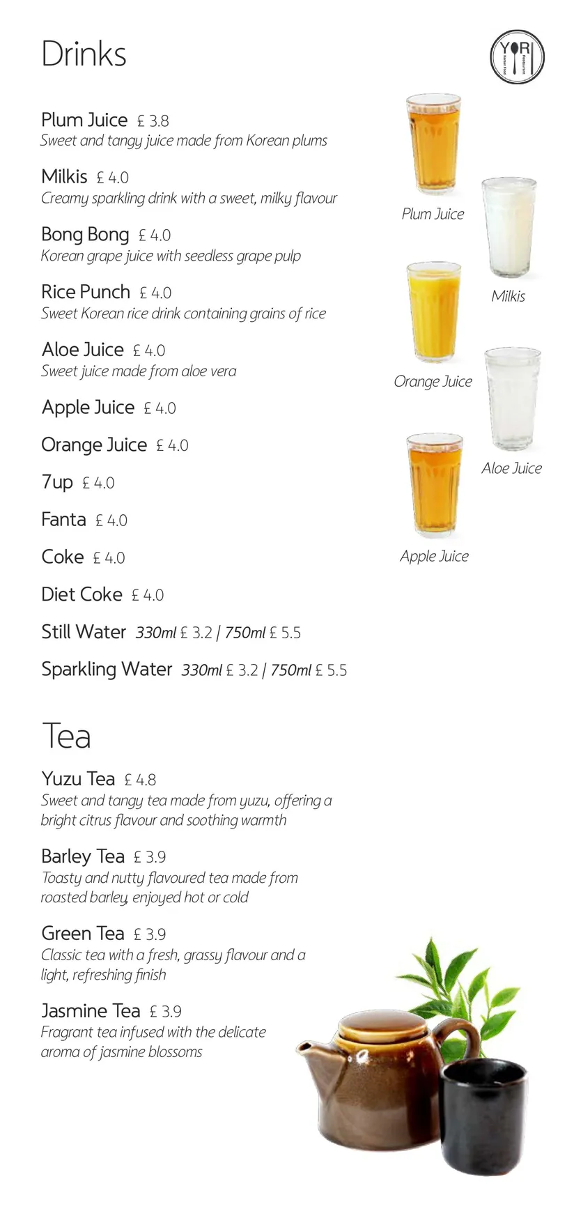 YORI Fulham menu, page 5
