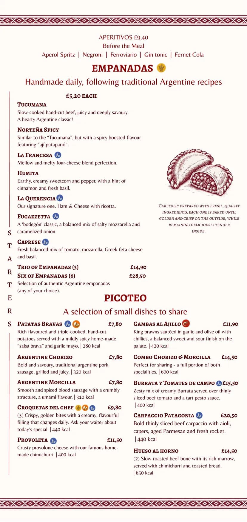 La Querencia menu, page 1