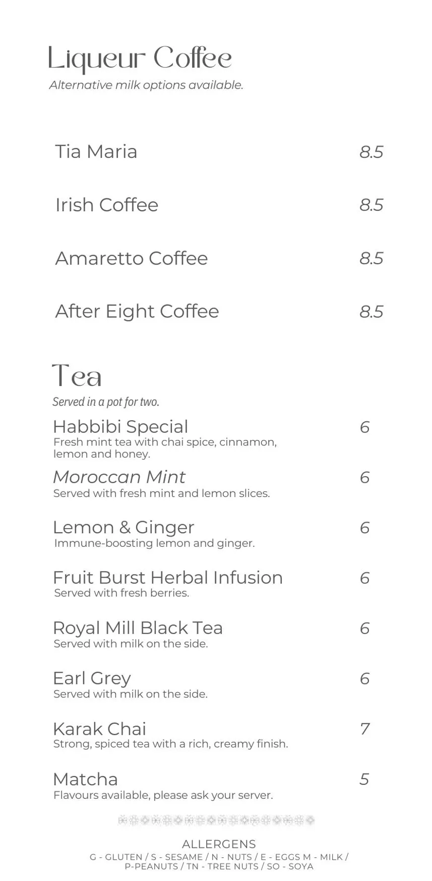 Habbibi menu, page 16
