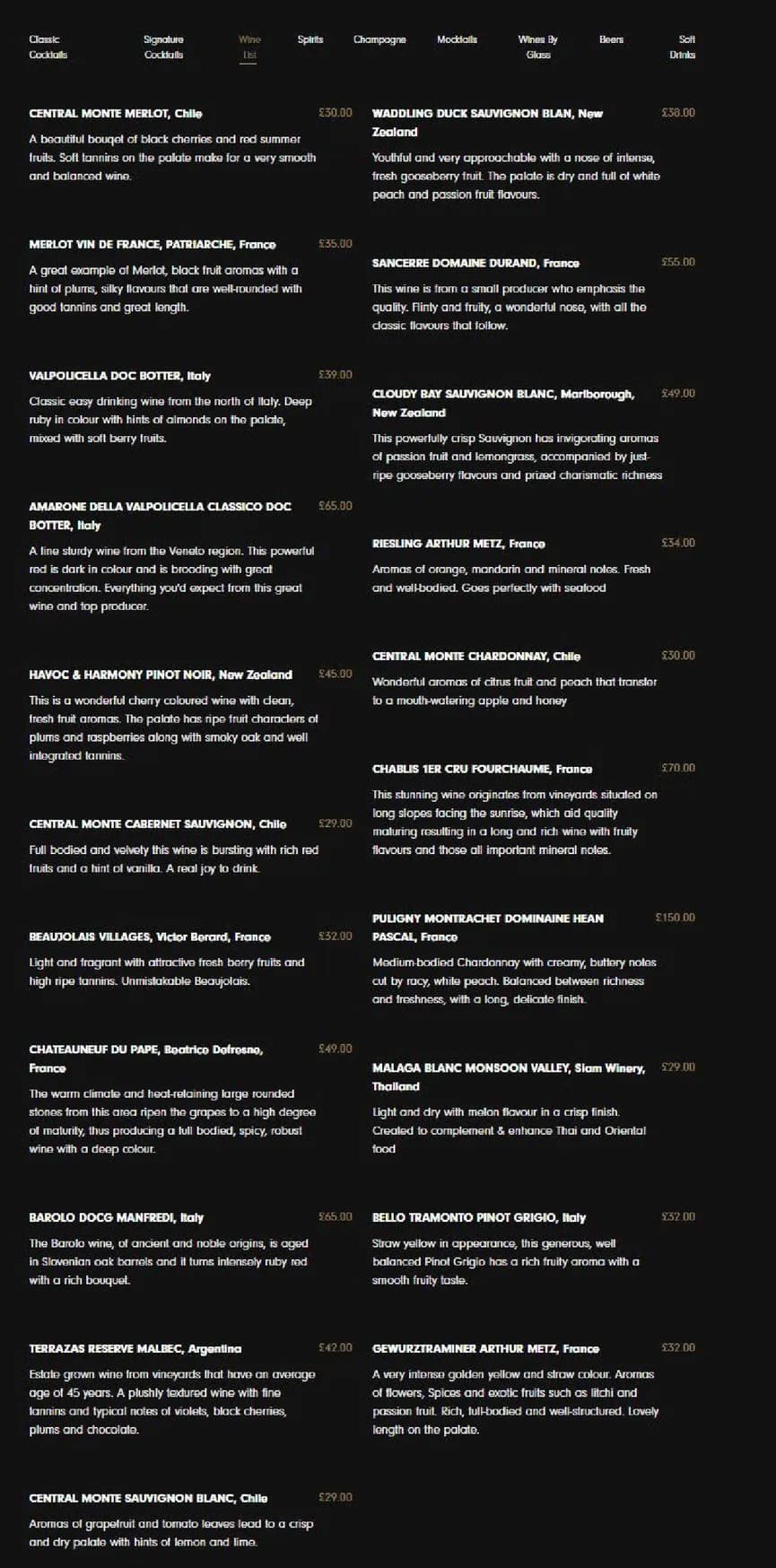Vermilion menu, page 9