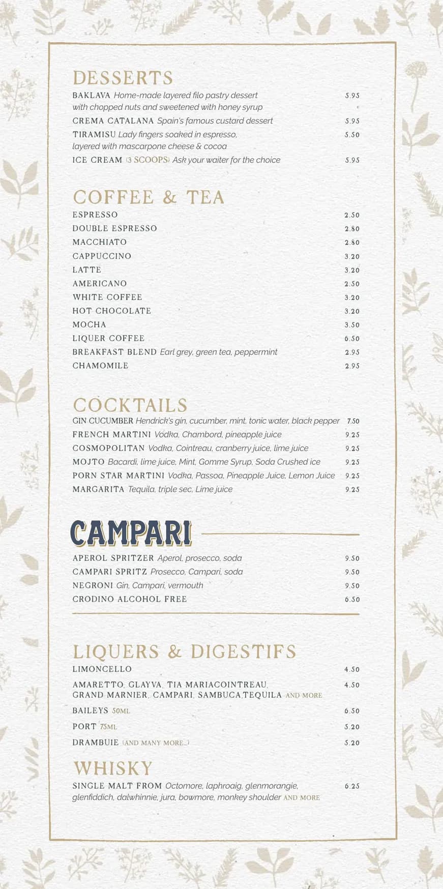 La Casa menu, page 6