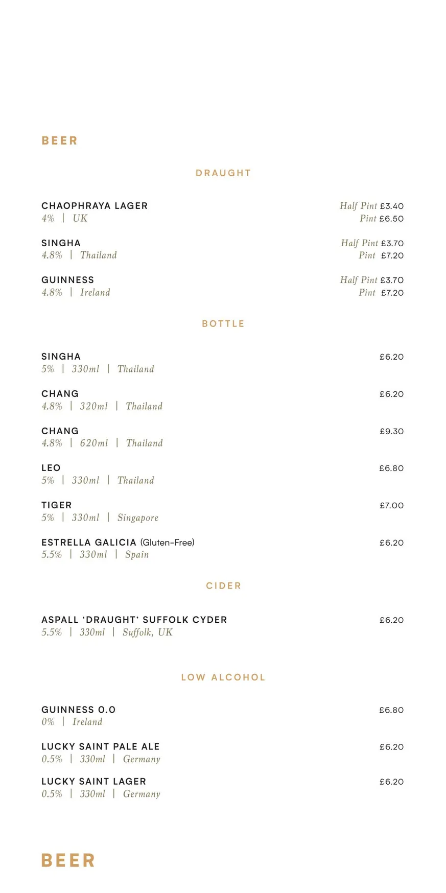 Chaophraya menu, page 10