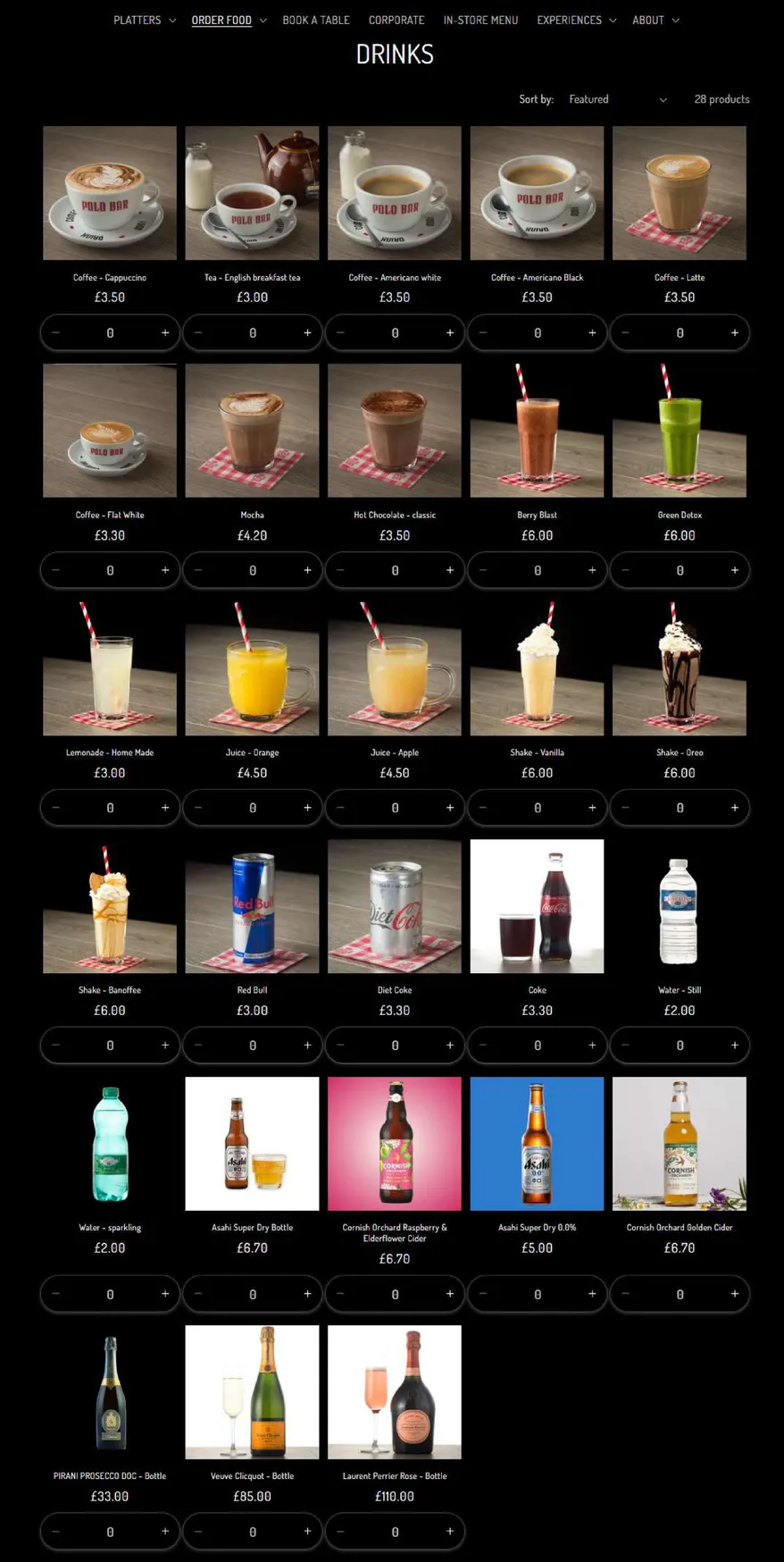 Polo Bar menu, page 9