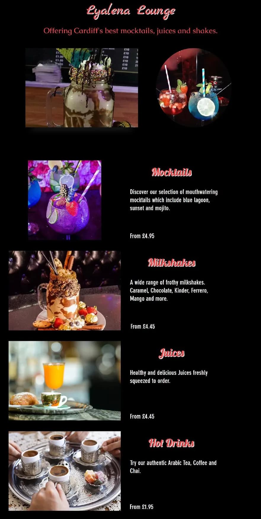Lyalena Lounge menu, page 31