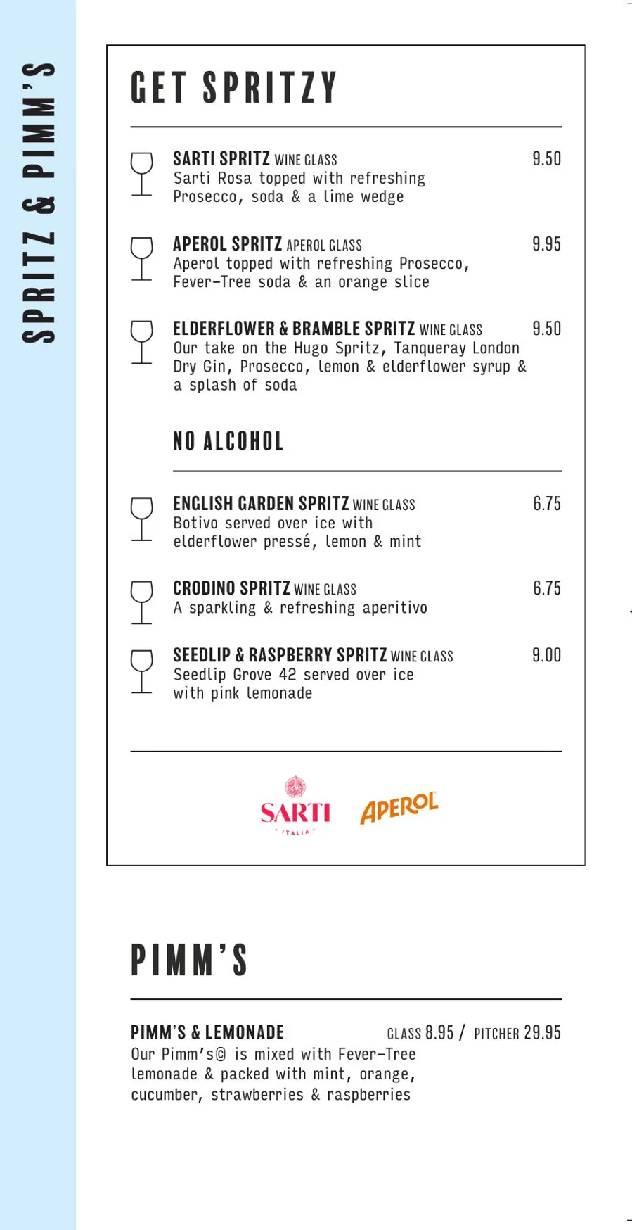 Bill's Hammersmith menu, page 7