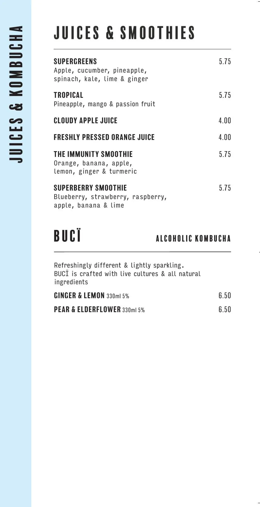 Bill's Hammersmith menu, page 15