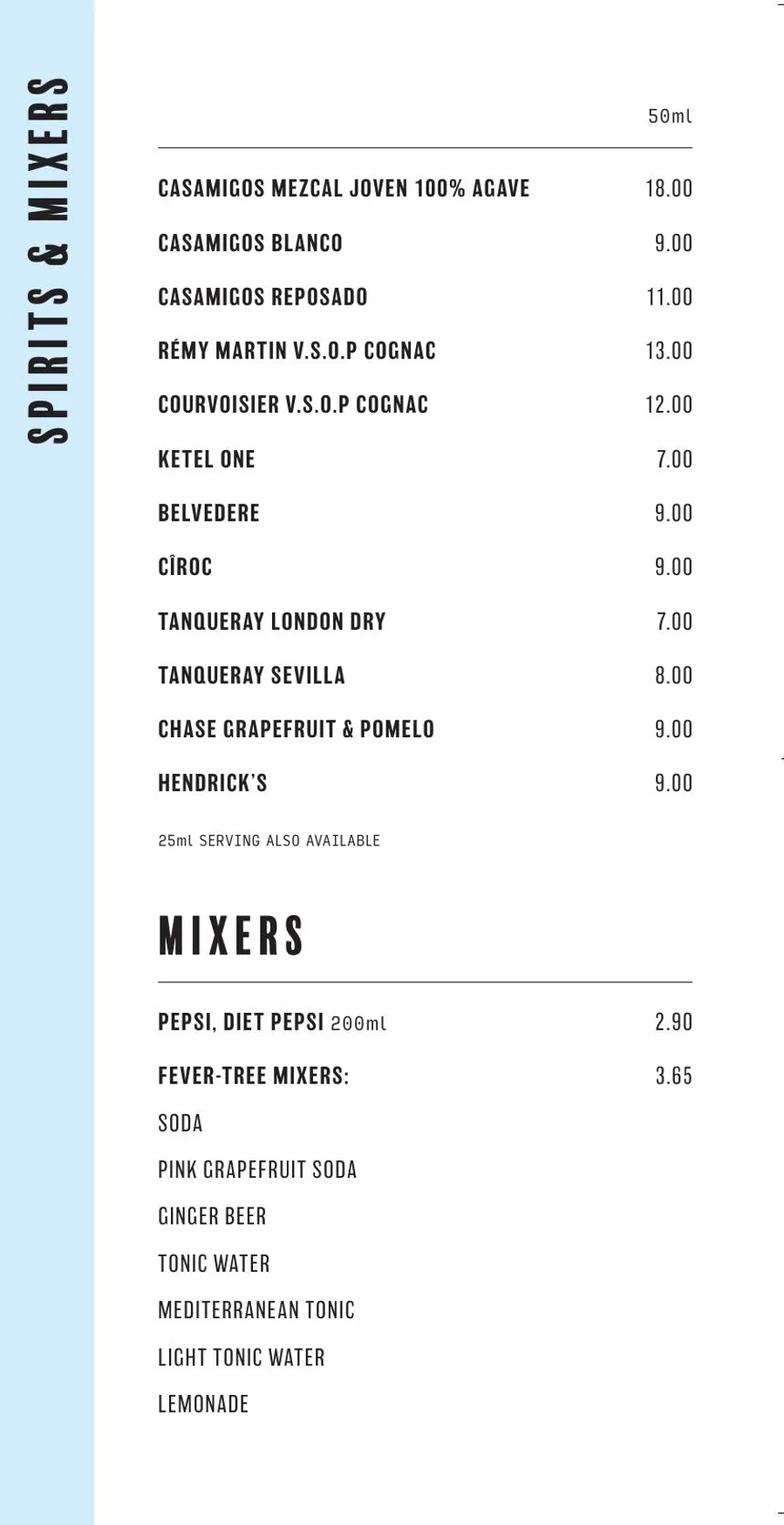 Bill's Hammersmith menu, page 17