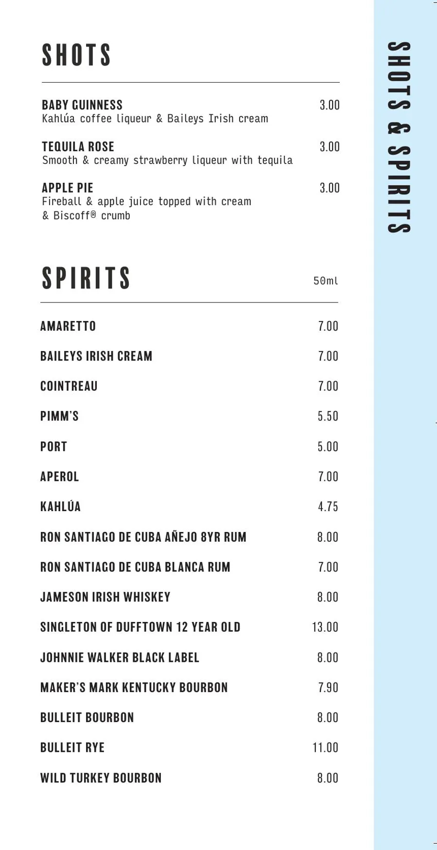Bill's menu, page 16
