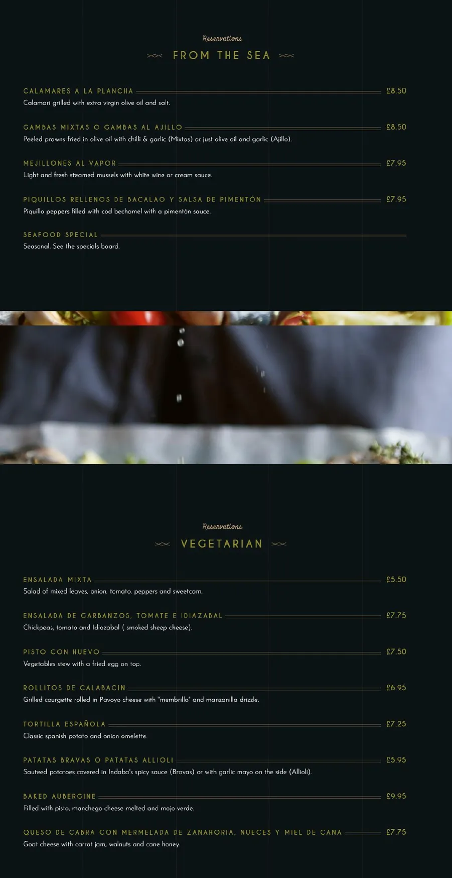 Indaba menu, page 2