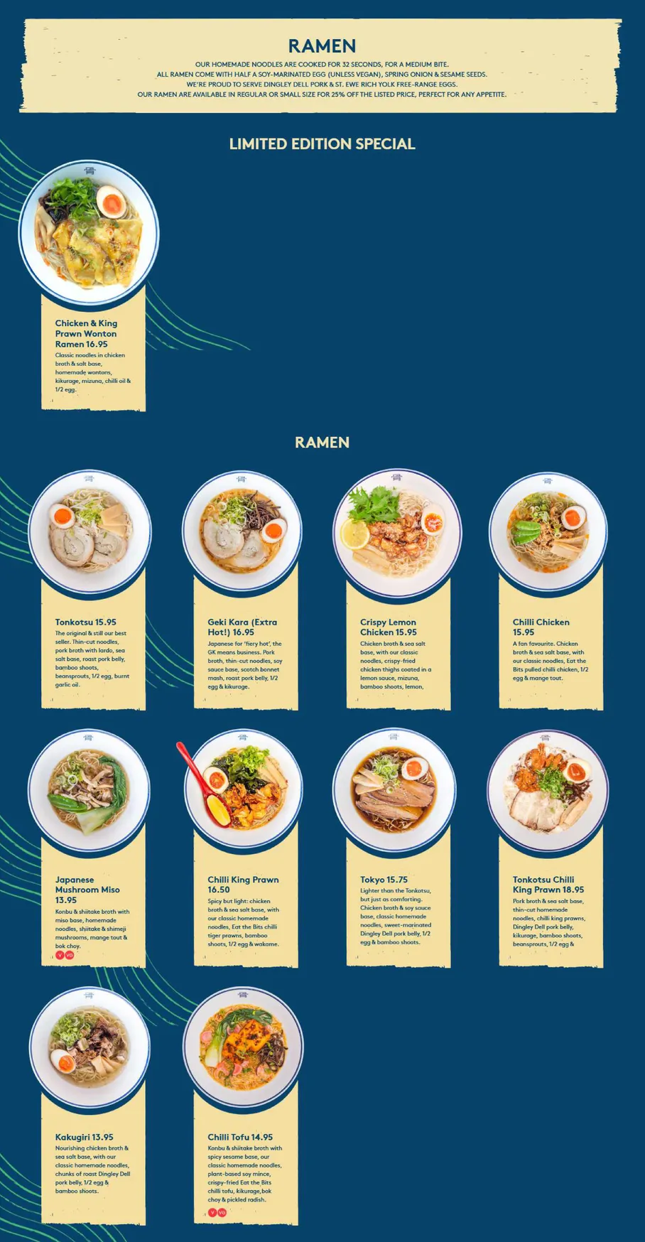 Tonkotsu Bankside menu, page 1