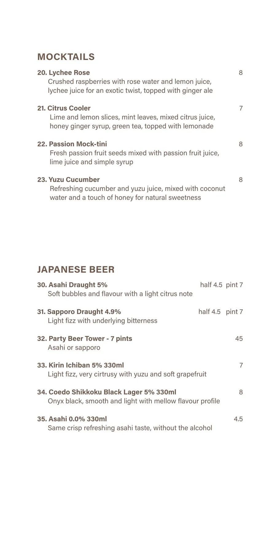 Yamatora menu, page 14
