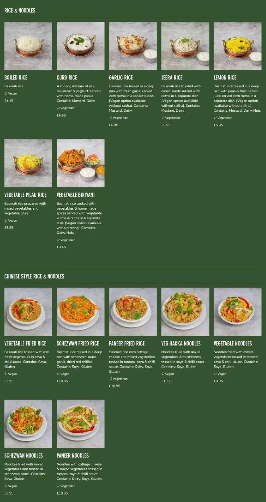 Sagar menu, page 6